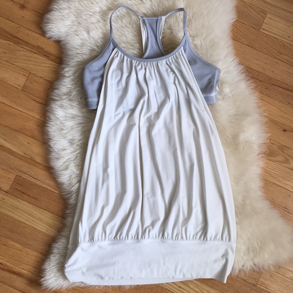 Lululemon flow tank: White and grey